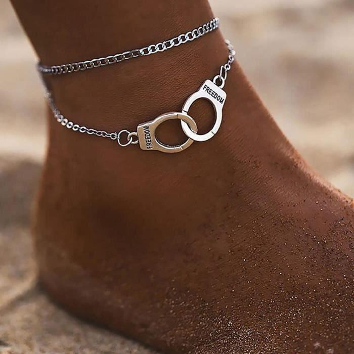 Anklet - Boho - Silver - Double Ankle - Beach Fashion - For Girls