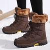 Women's Winter Warm Snow Boots Faux Fur Lining Waterproof Mid-Calf Ankle Booties Anti-Slip Outdoor Shoes Lace Up Walking Hiking Sport Boots for Women