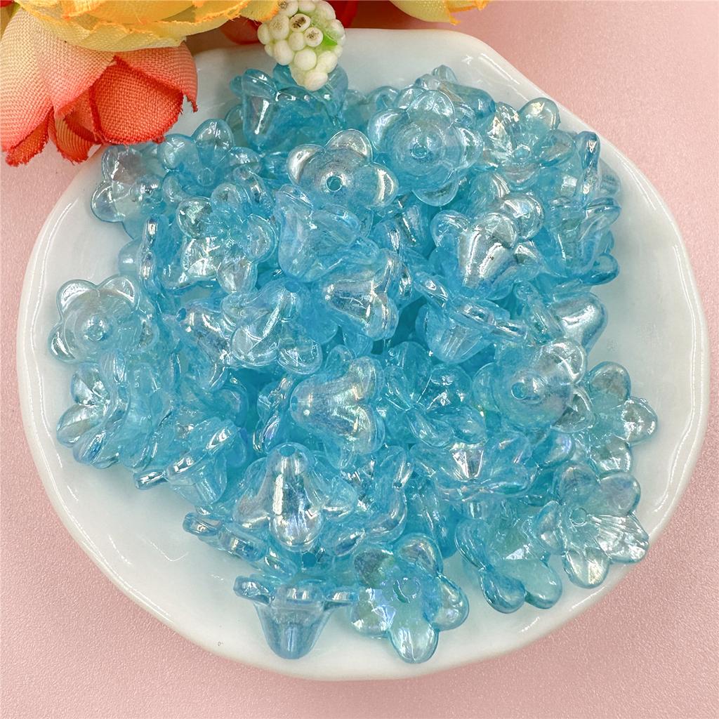 Home Party Supplies 12*6.8mm Beading Neclace Bracelet Handcrafted Loose Beads DIY Flower Jewelry Making Acrylic Beads Caps Morning Glory Earrings