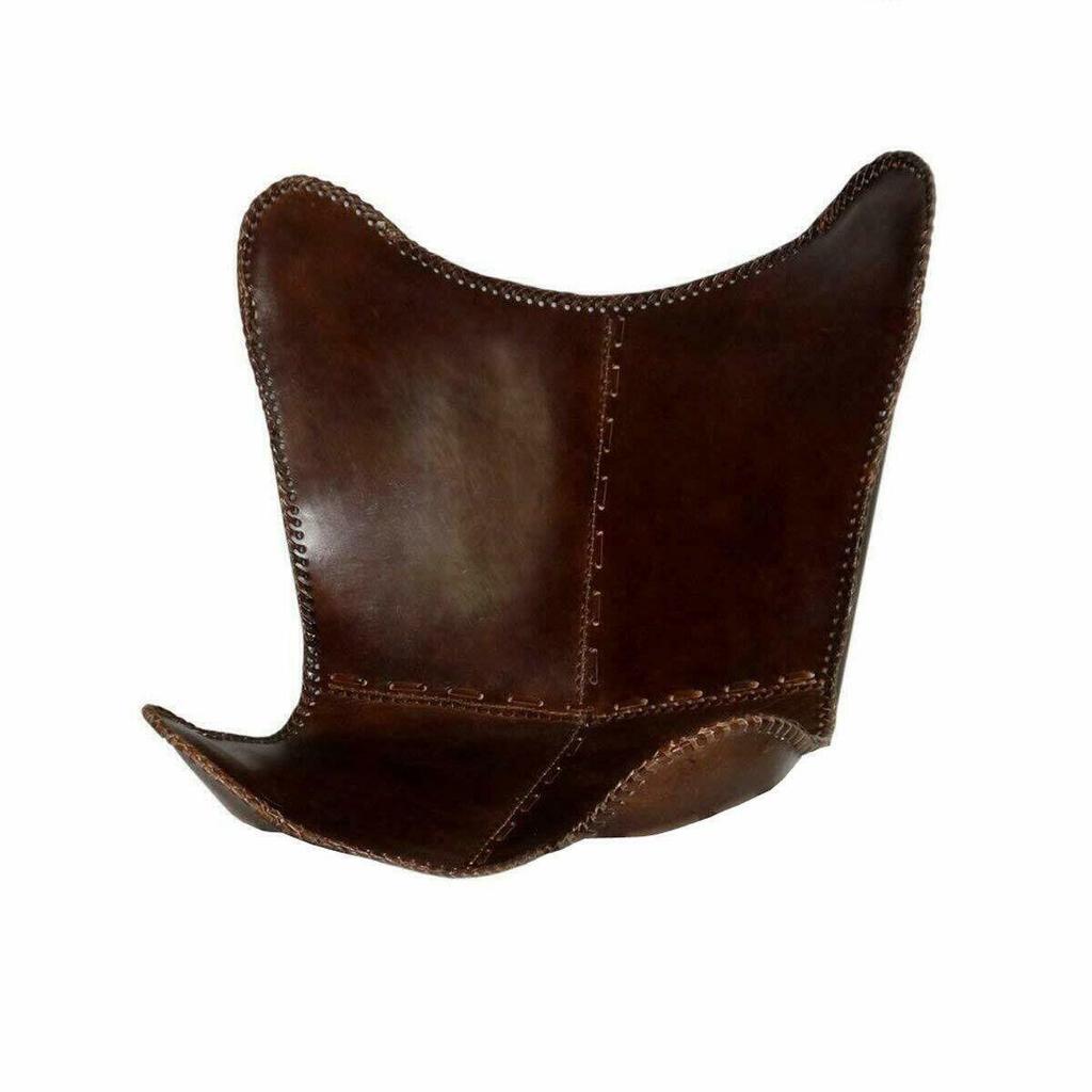 Buffalo Leather Butterfly Chair Folding Sleeper Seat Lounge Modern Accent Chair