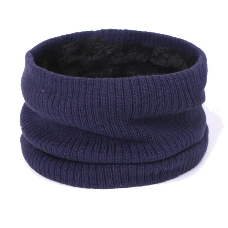 Men's and Women's Knit Pullover Hat Set: Autumn/Winter Velvet-Lined Warm Hat, Scarf, Gloves