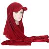 13 Colors New Women's Fashion Scarf Cotton Baseball Cap Integrated Scarf Hat Muslim Hijab