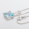 Подвеска из натурального небесно-голубого топаза, ожерелье из стерлингового серебра 925 пробы для женщин, 9*9 мм, женское ожерелье с подвеской, подарок на день рождения для девочки, оптовая продажа