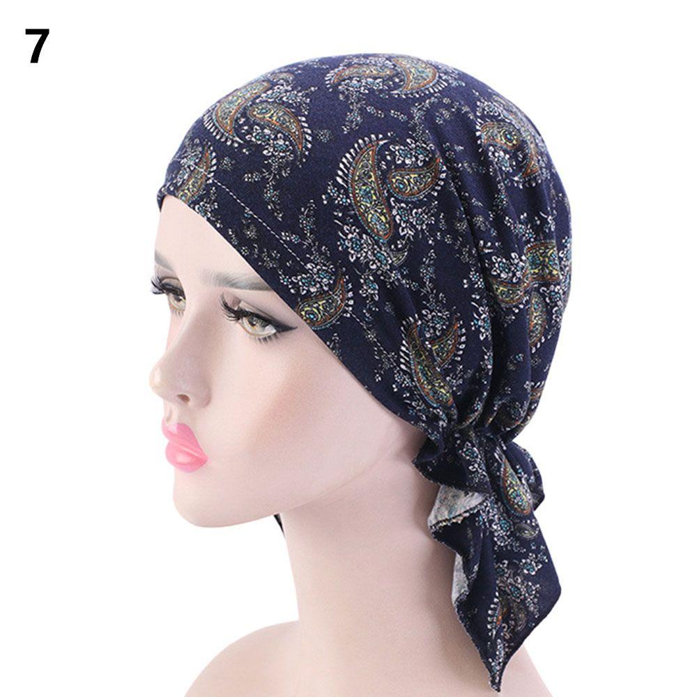 New Fashion Scarf Muslim Printed Headwear Cancer Chemo Hat Turban Hat Head Wrap Cap