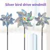 10 Pcs Garden Pinwheel Bird Deterrent 20.5" Tall Outside Reflective Wind Spinner Yard