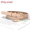 Womens Pu Fine Leather Belt With Metal Pin Buckle For Casual Commuting Outfits