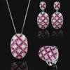 Wind Set Jewelry S Silver Needle Earrings Necklace Ring Ruby Women'S
