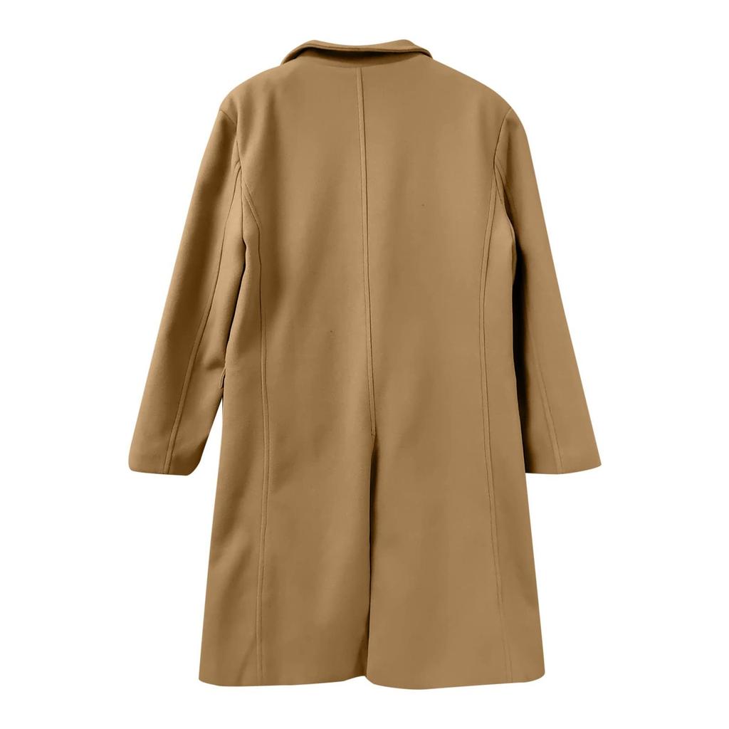 Mens Single Breasted Trench Coat Winter Wool Blend Oversized Warm Lapel Work Business Jacket Outerwear