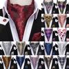 4 Pcs/ Set Stylish Mens Ascot Tie Set Silk Cravat Pocket Square Cufflinks Paisley Pattern