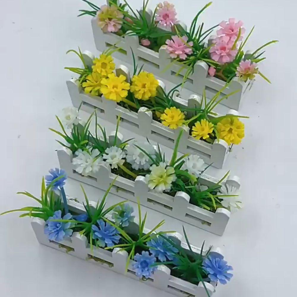 1:12 Scale Miniature Potted Plants Lifelike Artificial Doll Plants Fake Daisy  Children
