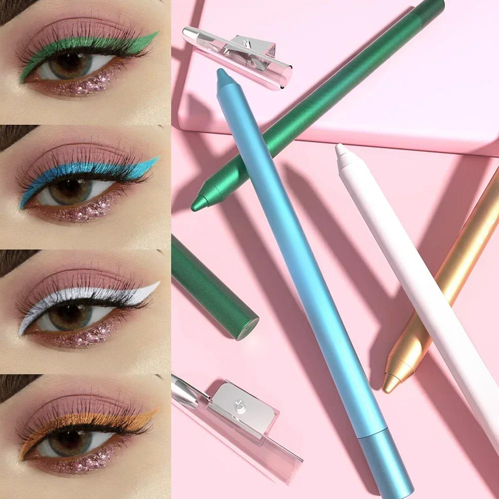 12 Colors Pearlescent Lasting Eye Liner Pencil Colourful Pigment Waterproof Eyeliner Makeup Eye Cosmetics Eyeliner Pencil