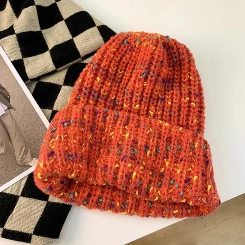 New Women's Autumn and Winter Outdoor Knitted Hats Warm Big Head Circumference Cold-proof Wild