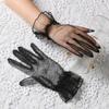 Transparent Women Tulle Gloves Ultra Thin Wedding Mesh Gloves Elastic Gauze Lace Gloves Ladies
