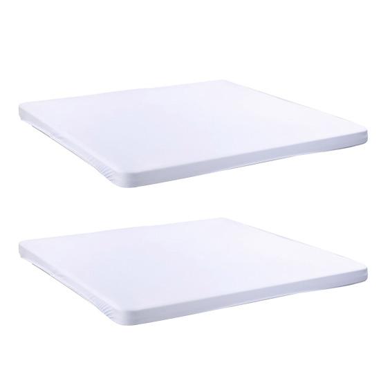 2 шт. эластичная скатерть на подгонку 34x34 дюйма квадратная скатерть с эластичным краем однотонная скатерть для кухни обеденный стол пикник патио вечеринка столы