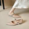 Pointed Rhinestone Single Shoes Women's French Temperament Shallow Mouth Word Belt Mary Jane Shoes Flats