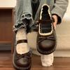 Butterfly-knot Lolita Women Leather Shoes Shallow Round Toe Ladies Concise Outdoor College Style Mary Jane Shoes