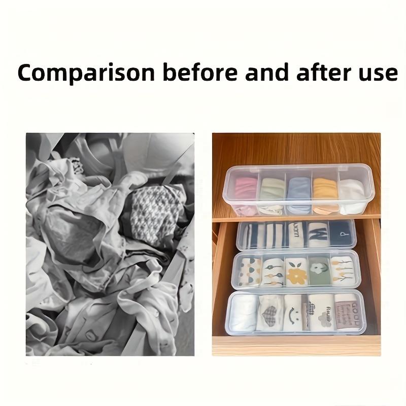 5 Grids Large Clear Plastic Cable Organizer Box Compartment Storage Case Wires Batteries Office School Home Desk Accessories