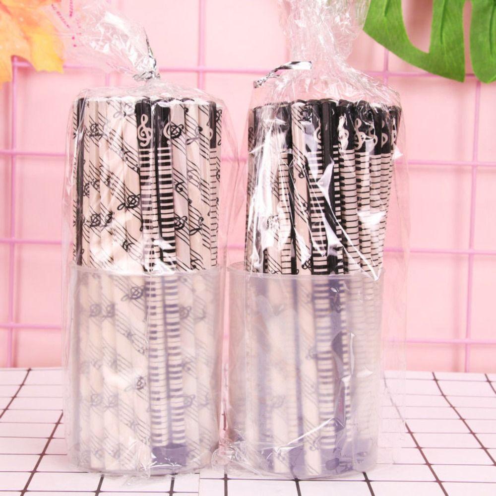 Office Supplies Crafts 175mm Musical Note Pattern Graphite 2B Pencil Writing Tools Wooden Pencil