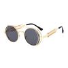 SHAUNA Retro Metal Punk Sunglasses Round Women Gothic Spring Steampunk Shades Men UV400