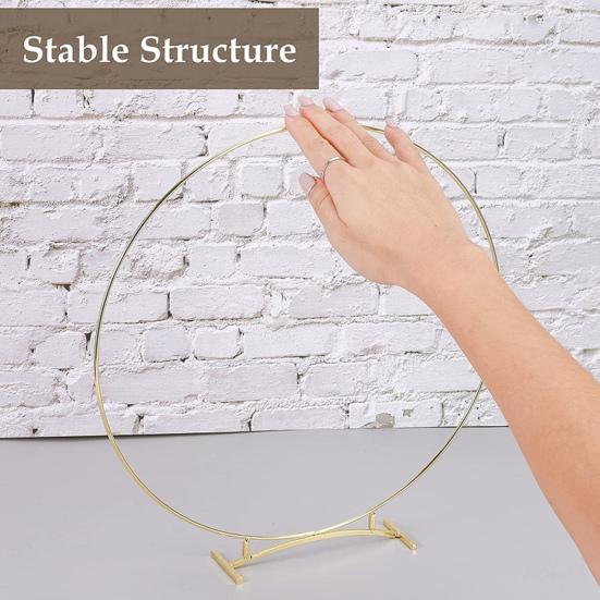 Wreath Hoop Sturdy Smooth Anti-rust Anti-oxidation Luster Surface Decorative Metal Ins Style Garland Circle Wedding Table Center Decor