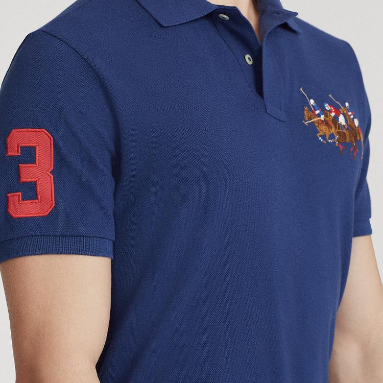Polo Ralph Lauren Logo Embroidered Slim Fit Short Sleeve Polo Shirt Men Tops Clear-Water-Blue MNPOKNI1N821113-410