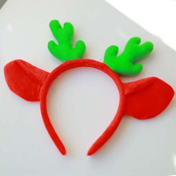 Velvet Rudolph Headband Red Christmas Party Props