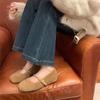Fashion Women's Ballet Plush Shoes Autumn New Vintage Buckle Strap Mary Jane Shoes Lightweight Comfortable Non Slip Fashion Single Shoes
