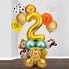 Cross-border Forest Animal Party Balloon Set: Aluminum Number Balloon Columns for Birthday Decor