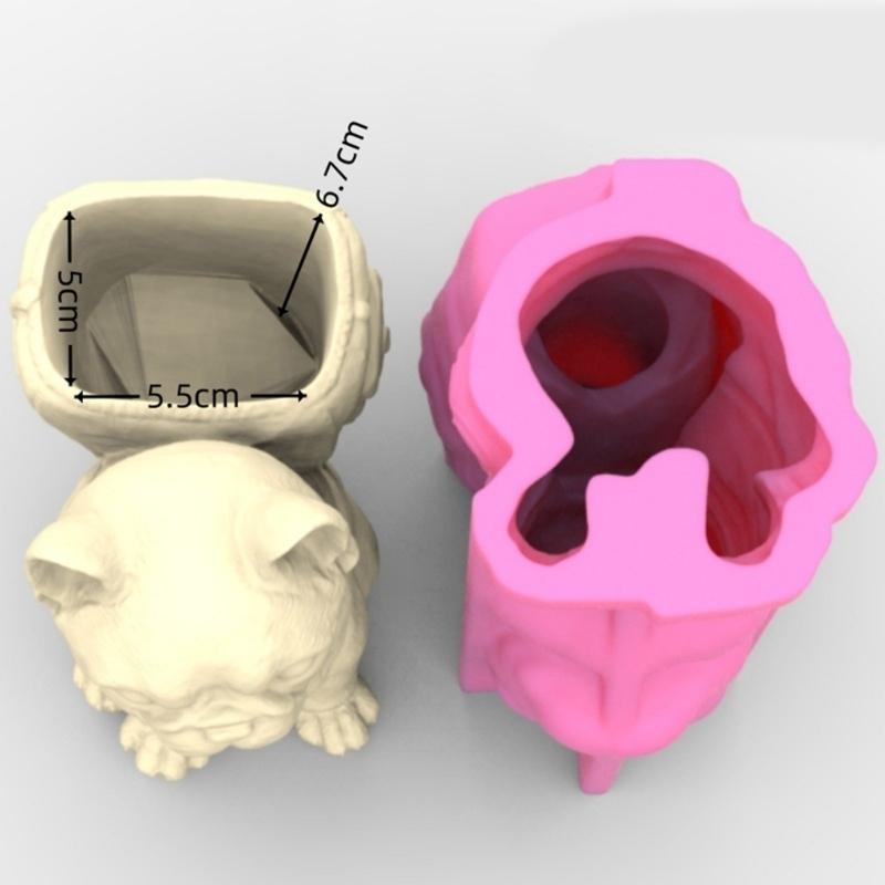 Unique Silicone Mould 3D Flower  Molds Cute Dog Shaped Pen Holder Moulds for  Succulent  and Pen Holder