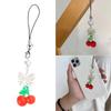 Handcrafted Cherry Phone Charm Cute Phone Pendant Fruit Phone Chain Pendant Strap Lanyard Backpack Pendant for Bag Key