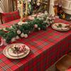 Plaid Tablecloth Christmas Red Green Rectangle Party Table Cloth Vintage Dining Table Cover for Home Living Room Xmas Decoration