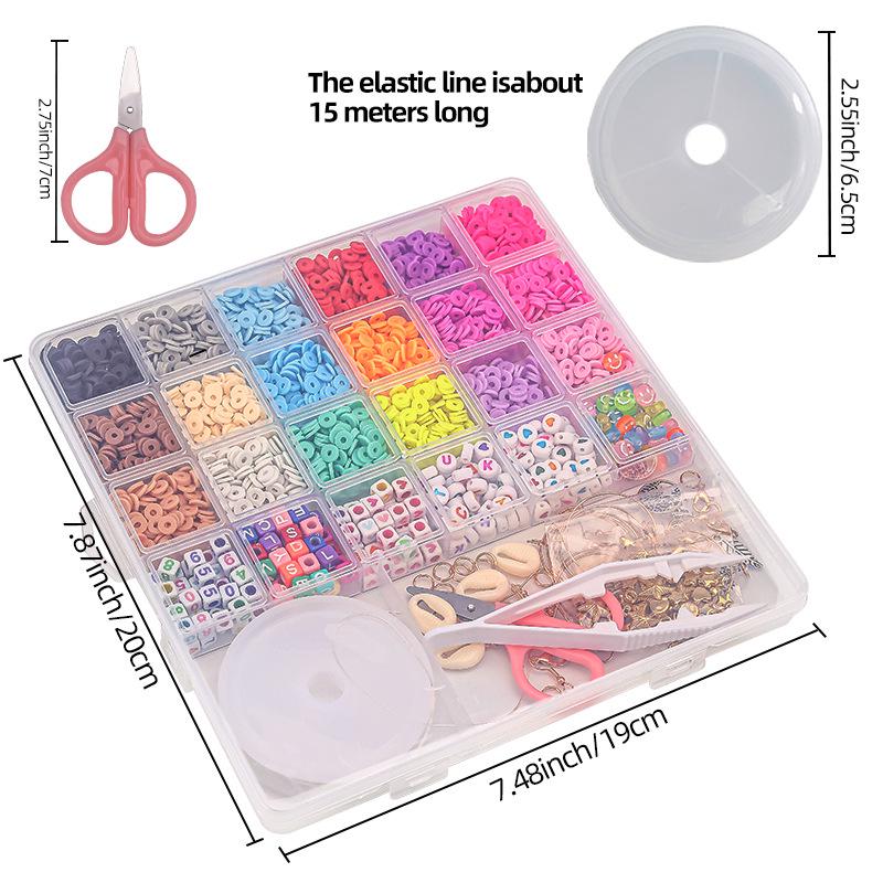 Handmade Beaded Jewelry DIY Kit for Kids - Educational Polymer Clay Beads for Bracelets & Necklaces