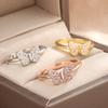 Stylish Butterfly Ring for Woman with AAA Zircon Exquisite Women's Jewelry Engagement Bride Jewelry