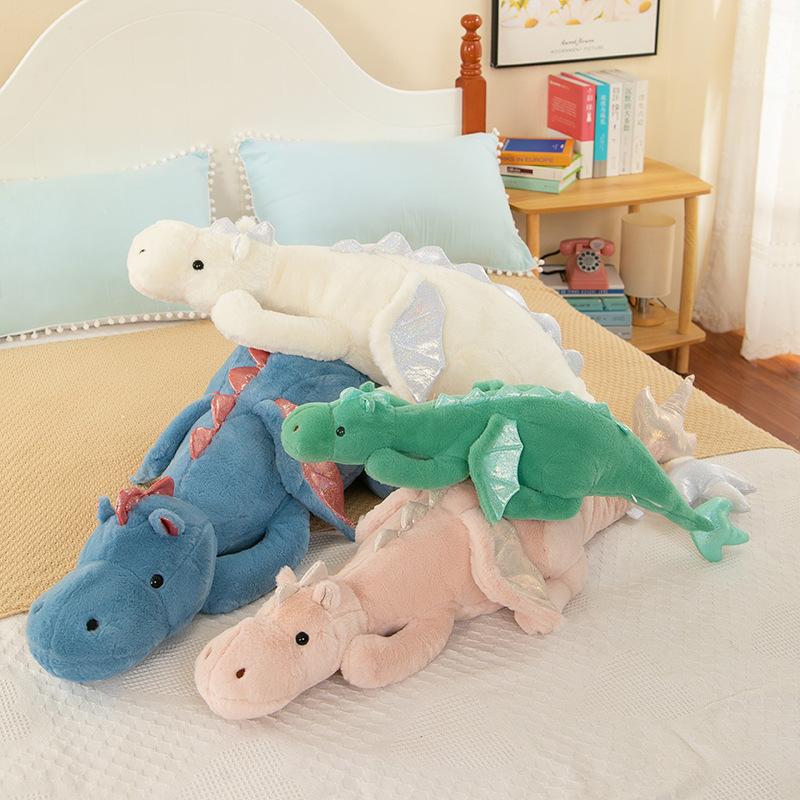 Party Style Flying Dragon Plush Toy Girls Sleeping Throw Pillow Boys Birthday Gift Dinosaur Doll Temple Fair Gift