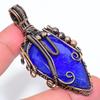 Sapphire Natural Gemstone Handmade Copper Wire Wrap Pendant 2.60" W8E71
