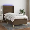 VidaXL Slatted Bed Base with Mattress and LEDs, Upholstered Bed, Single Bed, Adult Bed for Interior Bedroom, 3139016