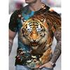 Men's Animal Tiger Totem 3D Printed Street Top Creative Daily Casual Sports Fashion Trend Personalized Short Sleeves