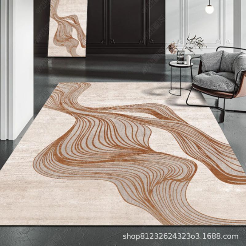Nordic Living Room Carpet: Modern Simple Luxury Floor Mat for Bedroom & Coffee Table, Washable.
