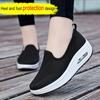 Women's Lightweight Walking Shoes with Air Cushion and Height Increase Breathable Fabric Wedge Sneakers for Outdoor Activities