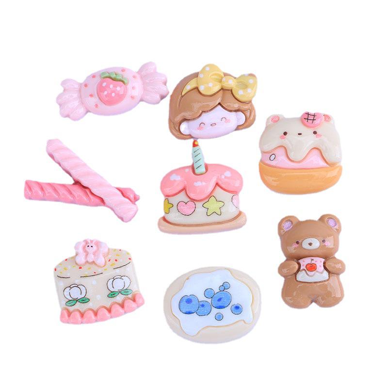 Food & Play DIY Cream Glue Phone Case Material: Hairpin, Hair Band, Jewelry Resin Accessories