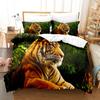 3D Fierce Beast Bedding Set Tiger Print Duvet Cover Pillowcase 2/3 Pieces AU180 * 210 Full Size Soft Zippered Home Textile