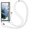 Case - BOOLING - for Samsung S21 Plus - Flexible - Transparent - Anti-Scratch with White Lanyard