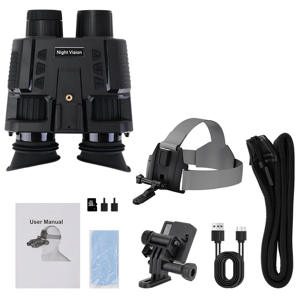 NV8000 Helmet 3D Night Vision Goggles IR 1080p HD Infrared NV Binocular Naked Eye 3D Helmet Eyepiece Head Mount Darkness