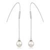 [Q4595] - Silver Ivory 'Perla' Silver Earrings (rhodium-plated) - 70x10 Mm