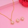 Fashionable and Trendy Gold Plated Pearl Pendant Set for Women