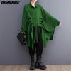 2023 Plus Size Summer Women Blouse Bat Chiffon Solid Lady Tops Tunic Tees Shirt Oversize Loose Casual Clothing Green
