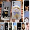 Funny Cartoon Cat Phone Cover Hull For SamSung Galaxy S6 S7 S8 S9 S10E S20 S21 S5 S30 Plus S20 Fe 5G Lite Ultra Edge