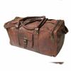 24" Men's Brown Vintage Genuine Travel Luggage Duffel Gym Bag Tote Goat Leather