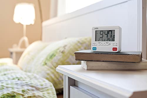 Seiko Clock Table Clock Alarm Clock Wall Clock Digital Temperature and Humidity Display PYXIS Body Size: 9 X 10.5 X 4.2 Cm NR538W