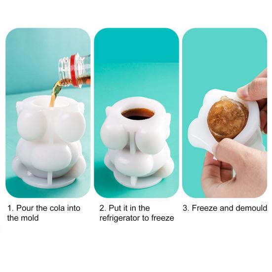 Форма для льда Легкая выемка Пищевой антипригарный силикон Форма для льда в форме животных для дома